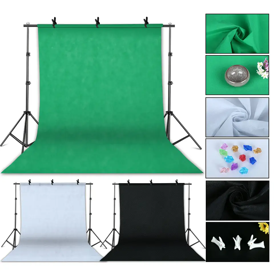 Photography Photo Studio Softbox Lighting Kit With 2.6x3M Background Frame 3pcs Backdrops Tripod Stand Reflector Board 4Umbrella 4