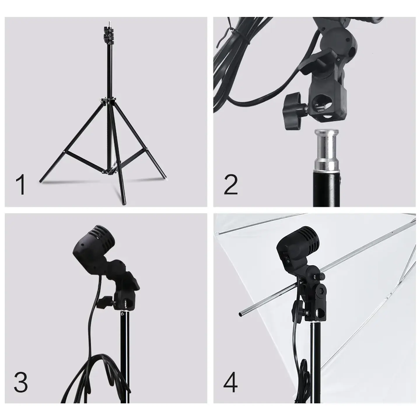 Photography Photo Studio Softbox Lighting Kit With 2.6x3M Background Frame 3pcs Backdrops Tripod Stand Reflector Board 4Umbrella 26