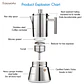 Cafetera de acero inoxidable, tipo moka, de inducción. - Miniatura 4