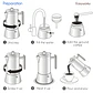Cafetera de acero inoxidable, tipo moka, de inducción. - Miniatura 6