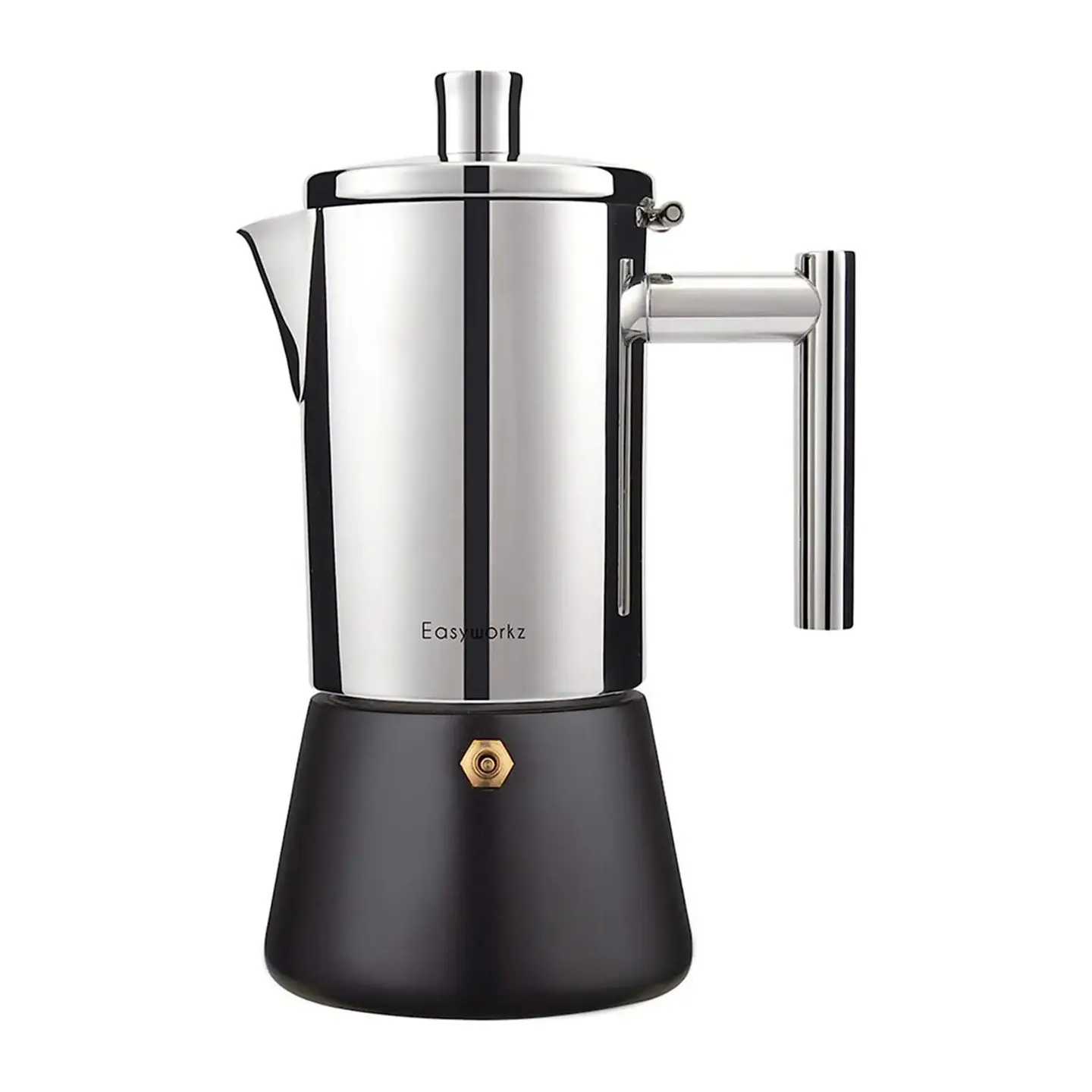 Cafetera de acero inoxidable, tipo moka, de inducción. 7
