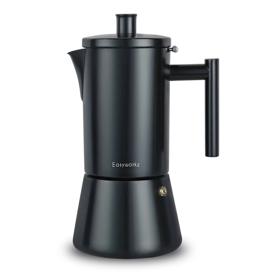 Cafetera de acero inoxidable, tipo moka, de inducción. 8
