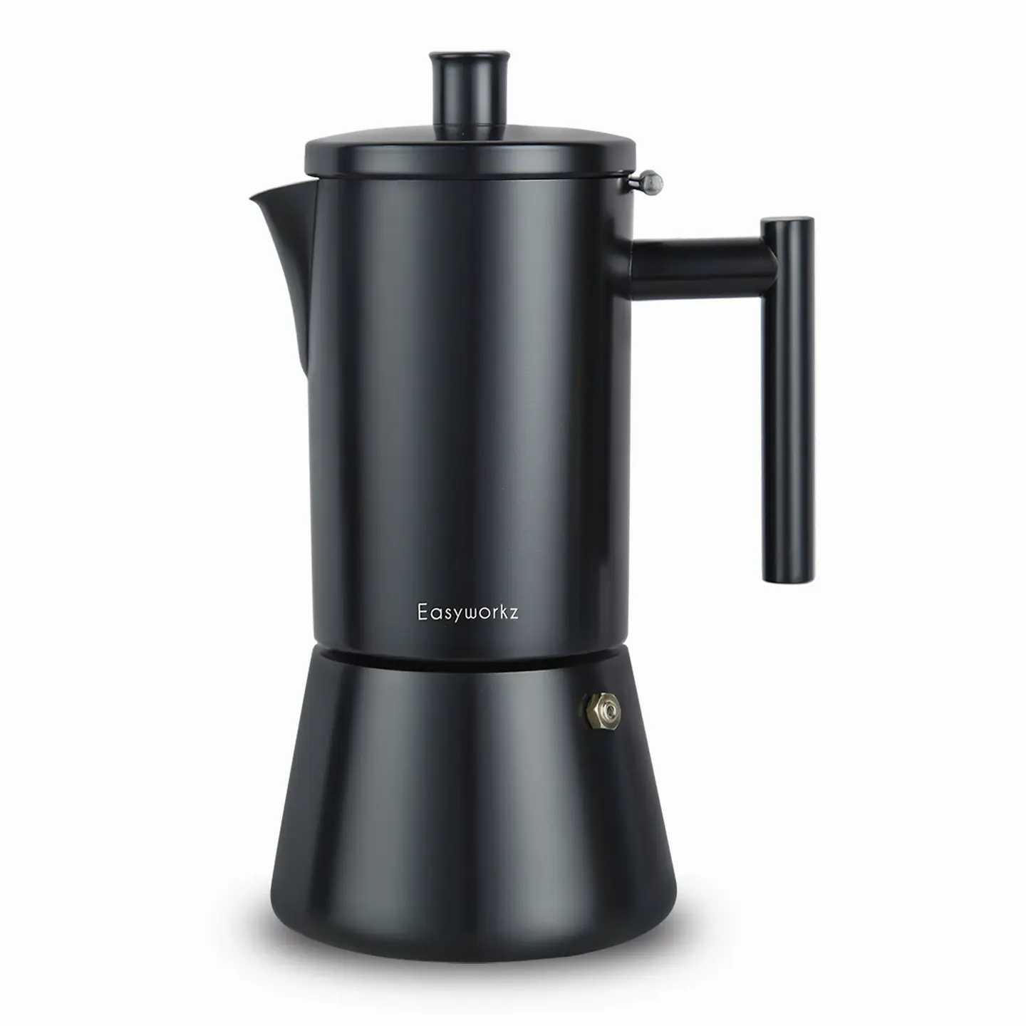 Cafetera de acero inoxidable, tipo moka, de inducción. 9