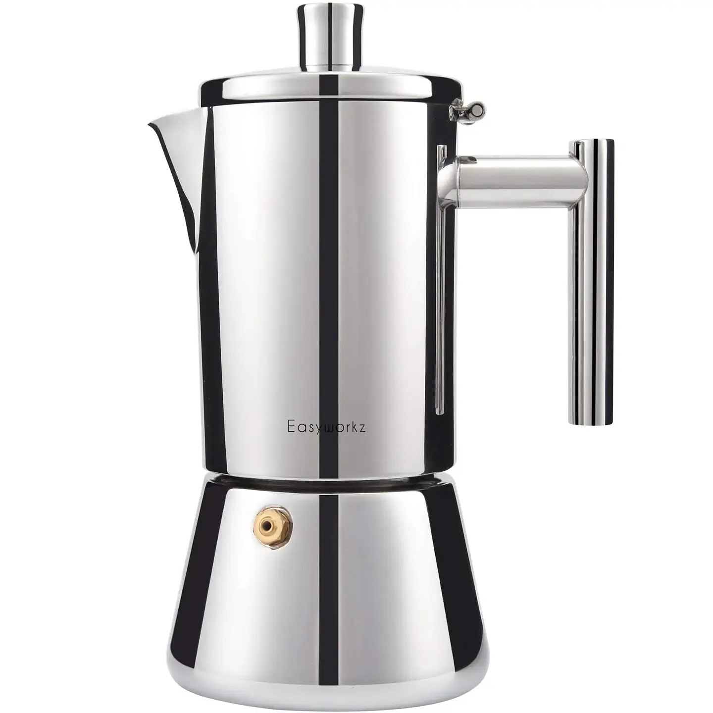 Cafetera de acero inoxidable, tipo moka, de inducción. 10