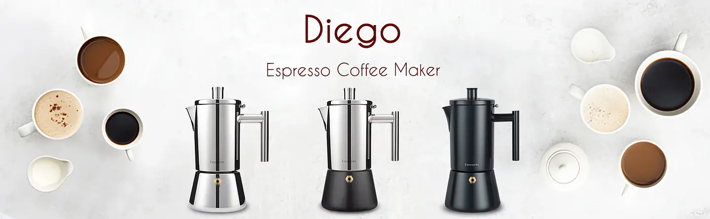 Cafetera de acero inoxidable, tipo moka, de inducción. 12