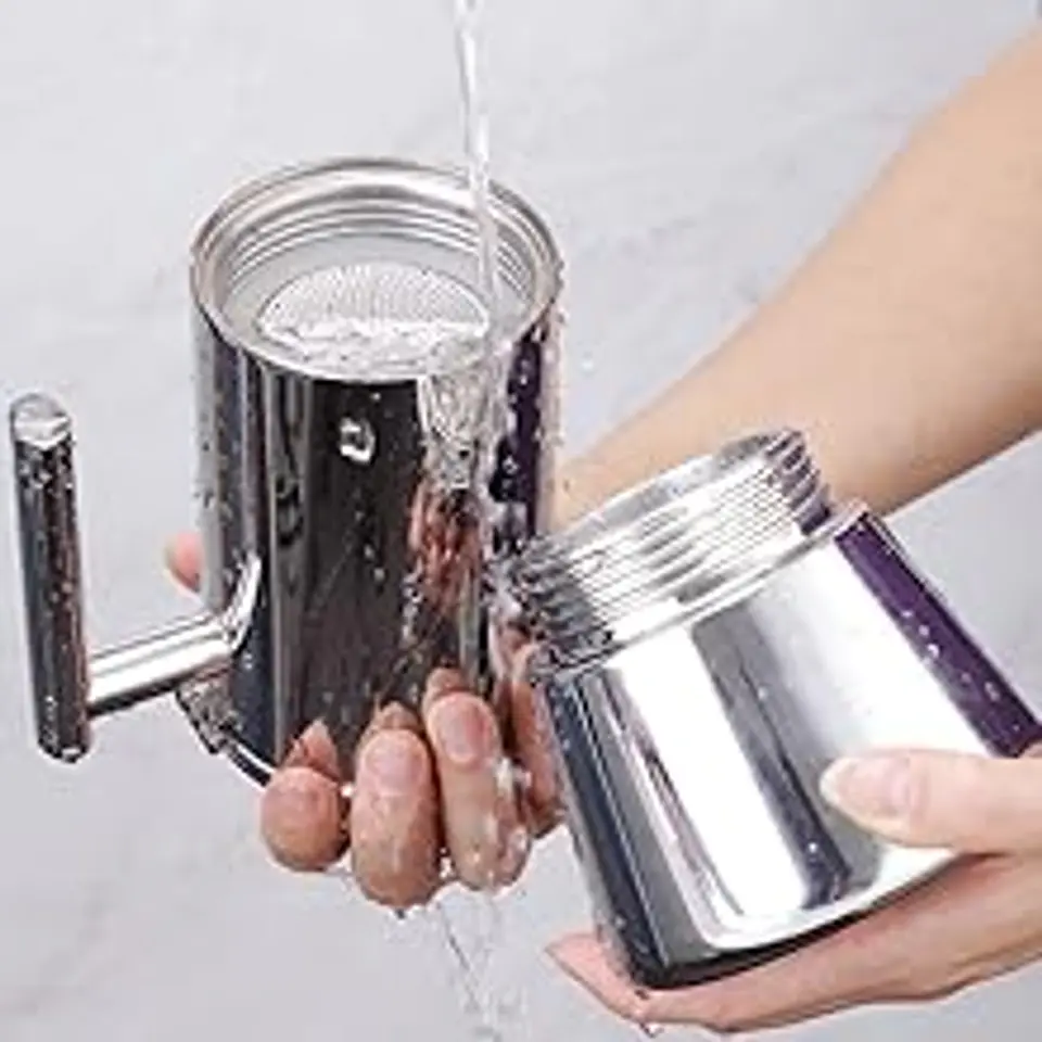 Cafetera de acero inoxidable, tipo moka, de inducción. 16