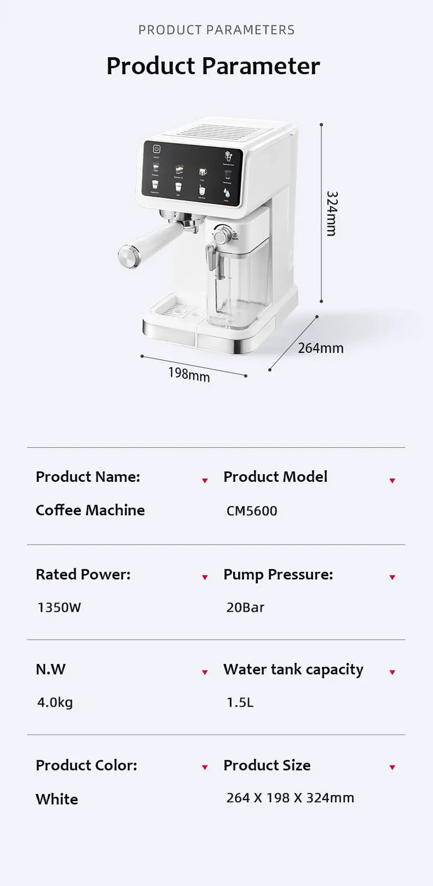 Cafetera espresso italiana de 220 V  17