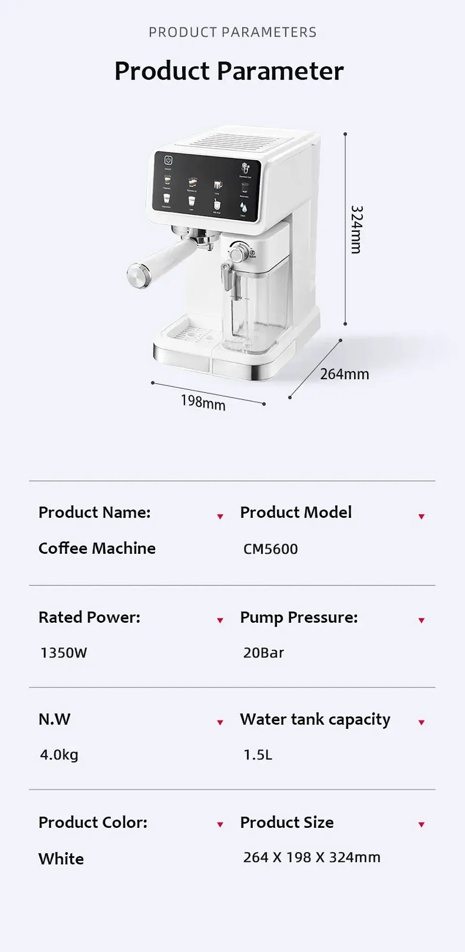 Cafetera espresso italiana de 220 V  17