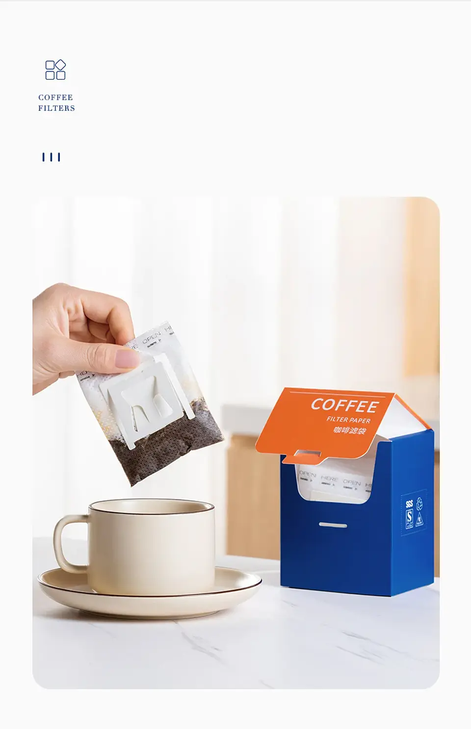 Filtro de café GIANXI, bolsas de filtro desechables de papel 20