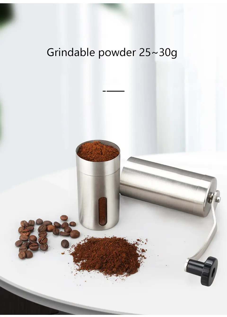 Molinillo de café manual portátil de acero inoxidable 13