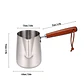 Jarra para espumar leche de acero inoxidable 304 con mango de madera - Miniatura 5