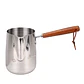 Jarra para espumar leche de acero inoxidable 304 con mango de madera - Miniatura 7