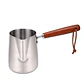 Jarra para espumar leche de acero inoxidable 304 con mango de madera - Miniatura 9