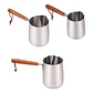 Jarra para espumar leche de acero inoxidable 304 con mango de madera - Miniatura 17