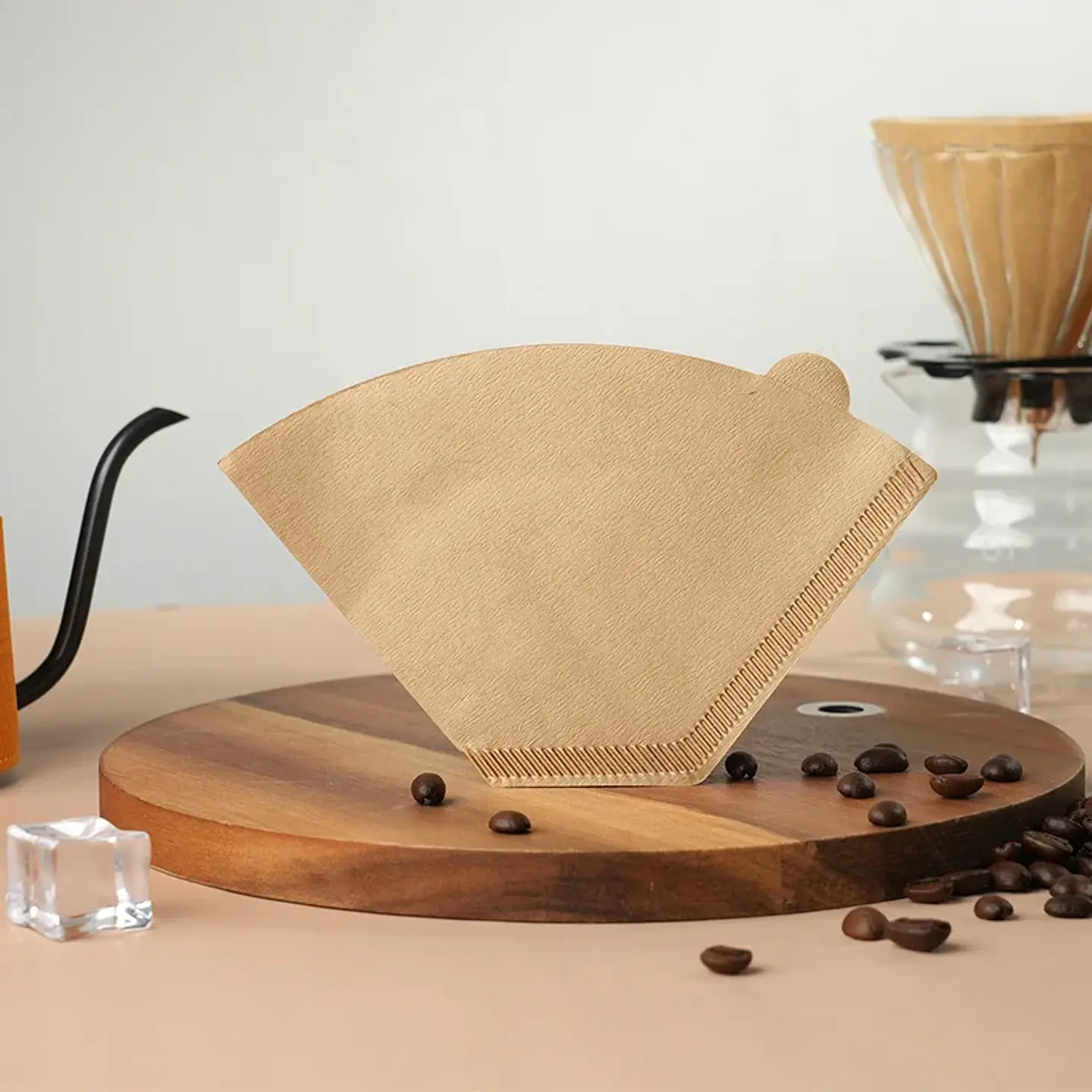 100 filtros de café desechables de papel natural para 1-4 tazas 3