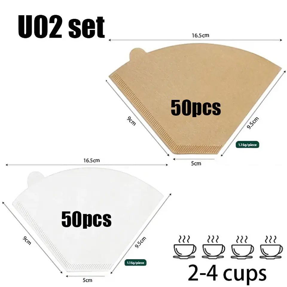 100 filtros de café desechables de papel natural para 1-4 tazas 7