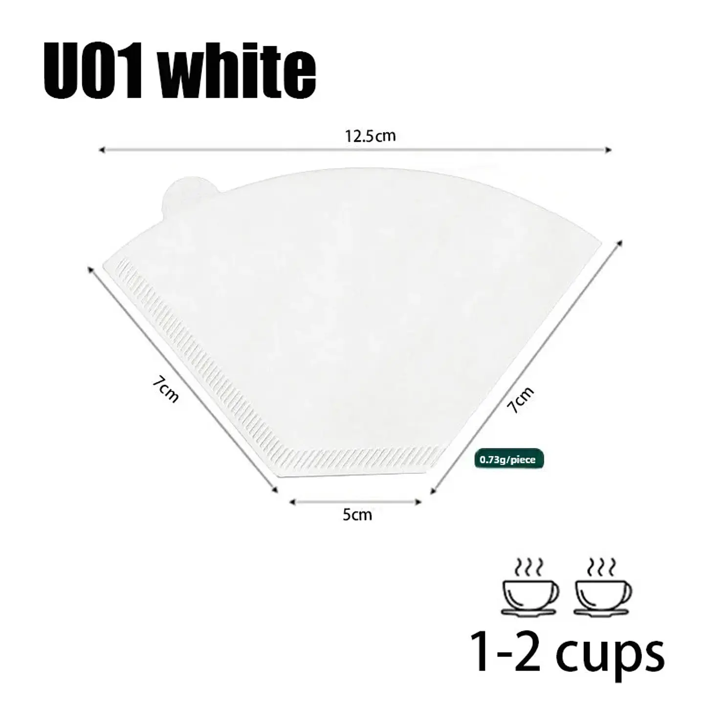100 filtros de café desechables de papel natural para 1-4 tazas 10