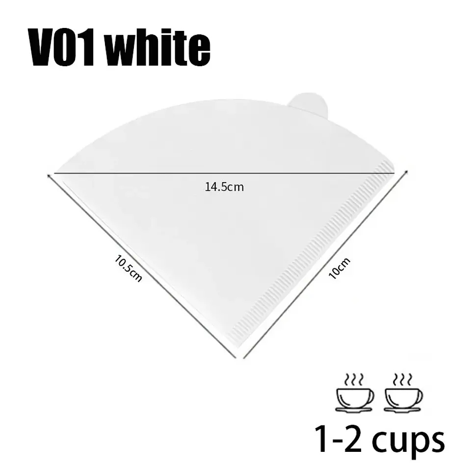 100 filtros de café desechables de papel natural para 1-4 tazas 12
