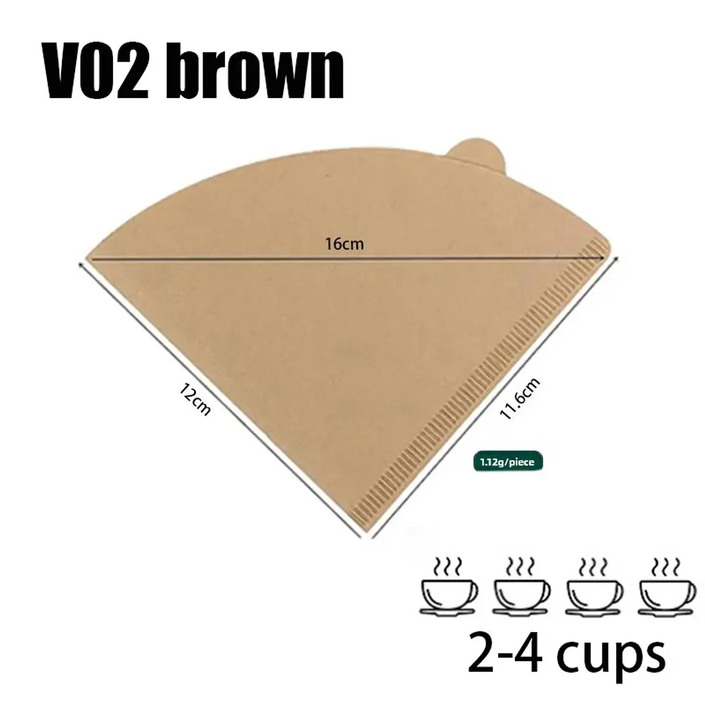 100 filtros de café desechables de papel natural para 1-4 tazas 14