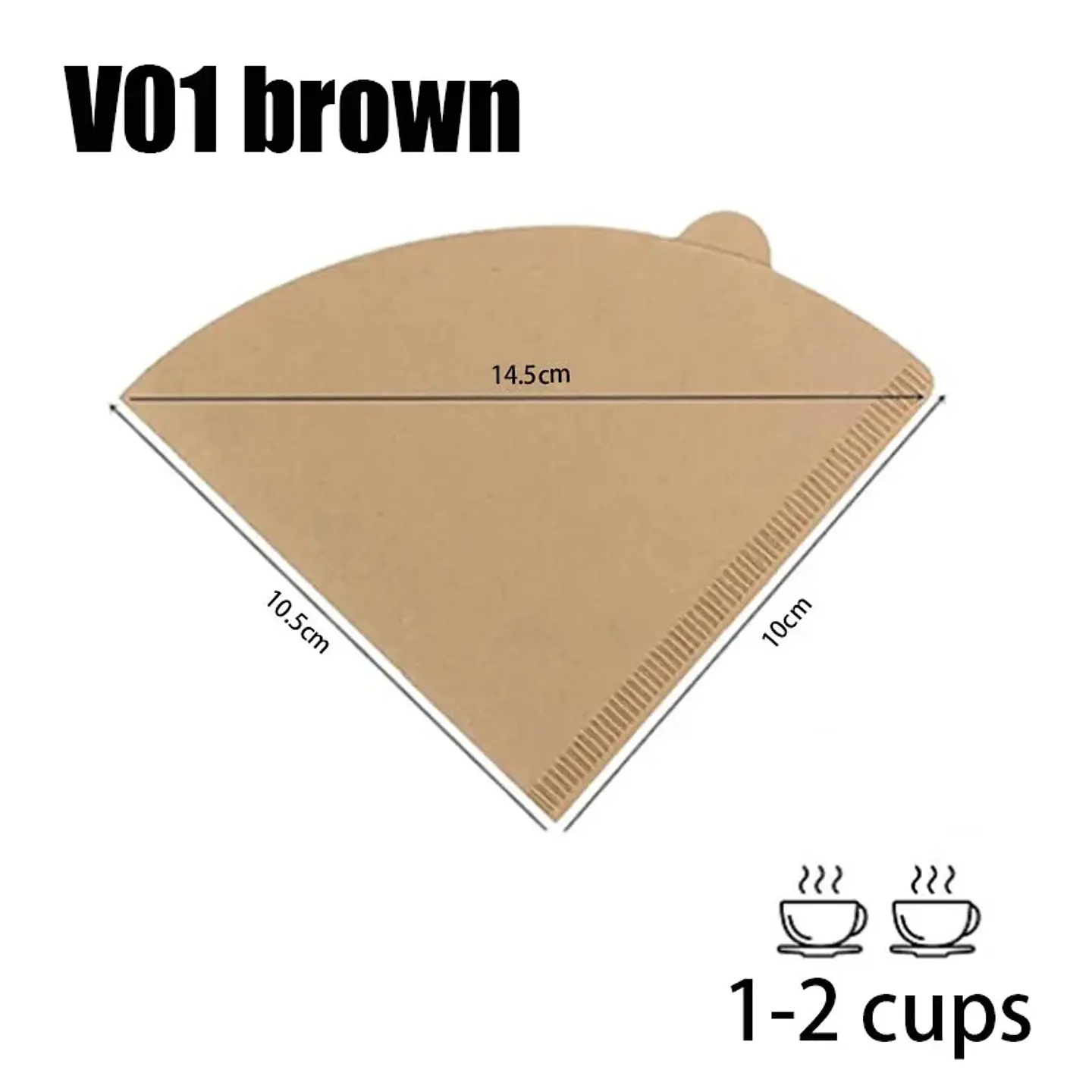 100 filtros de café desechables de papel natural para 1-4 tazas 15