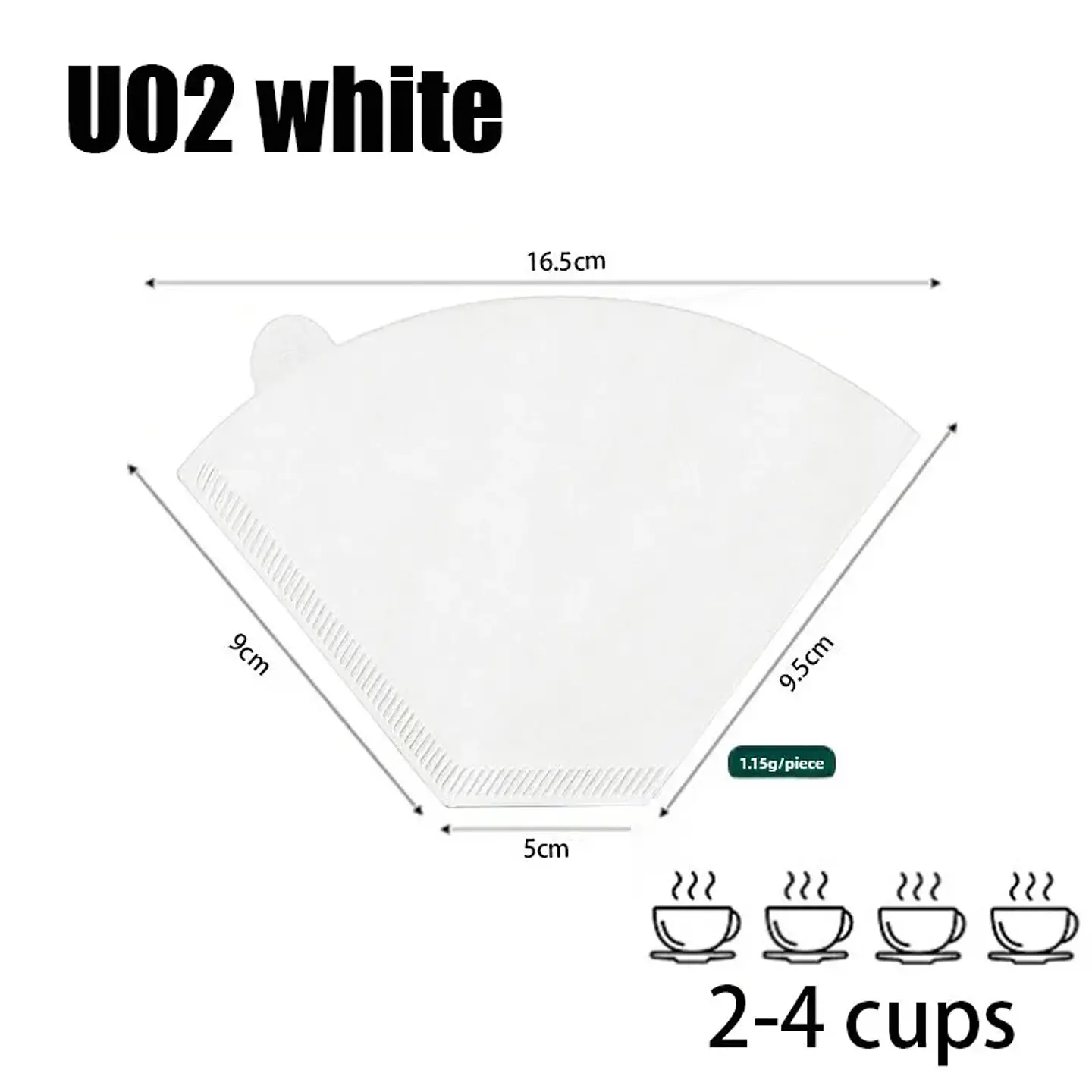 100 filtros de café desechables de papel natural para 1-4 tazas 16