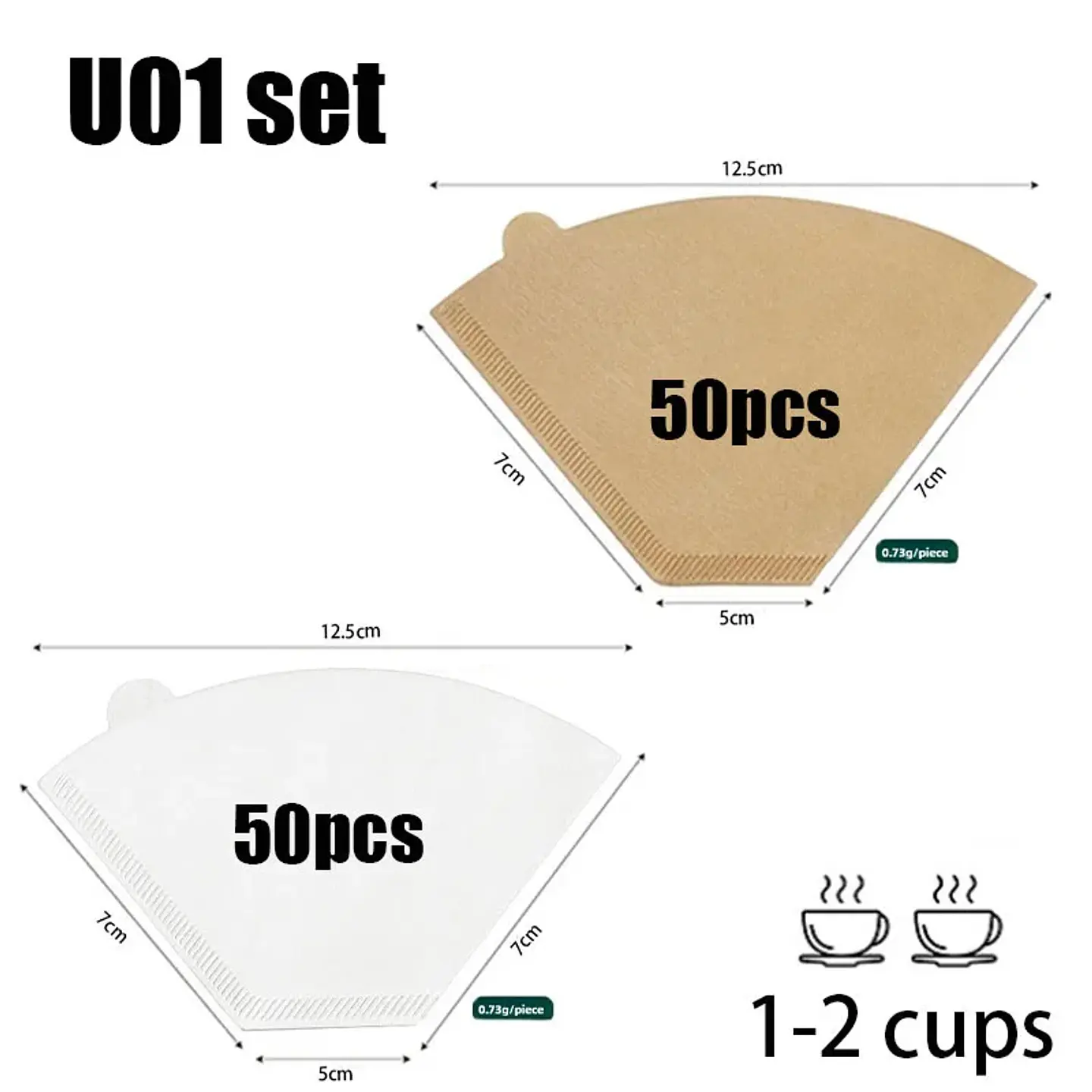 100 filtros de café desechables de papel natural para 1-4 tazas 17