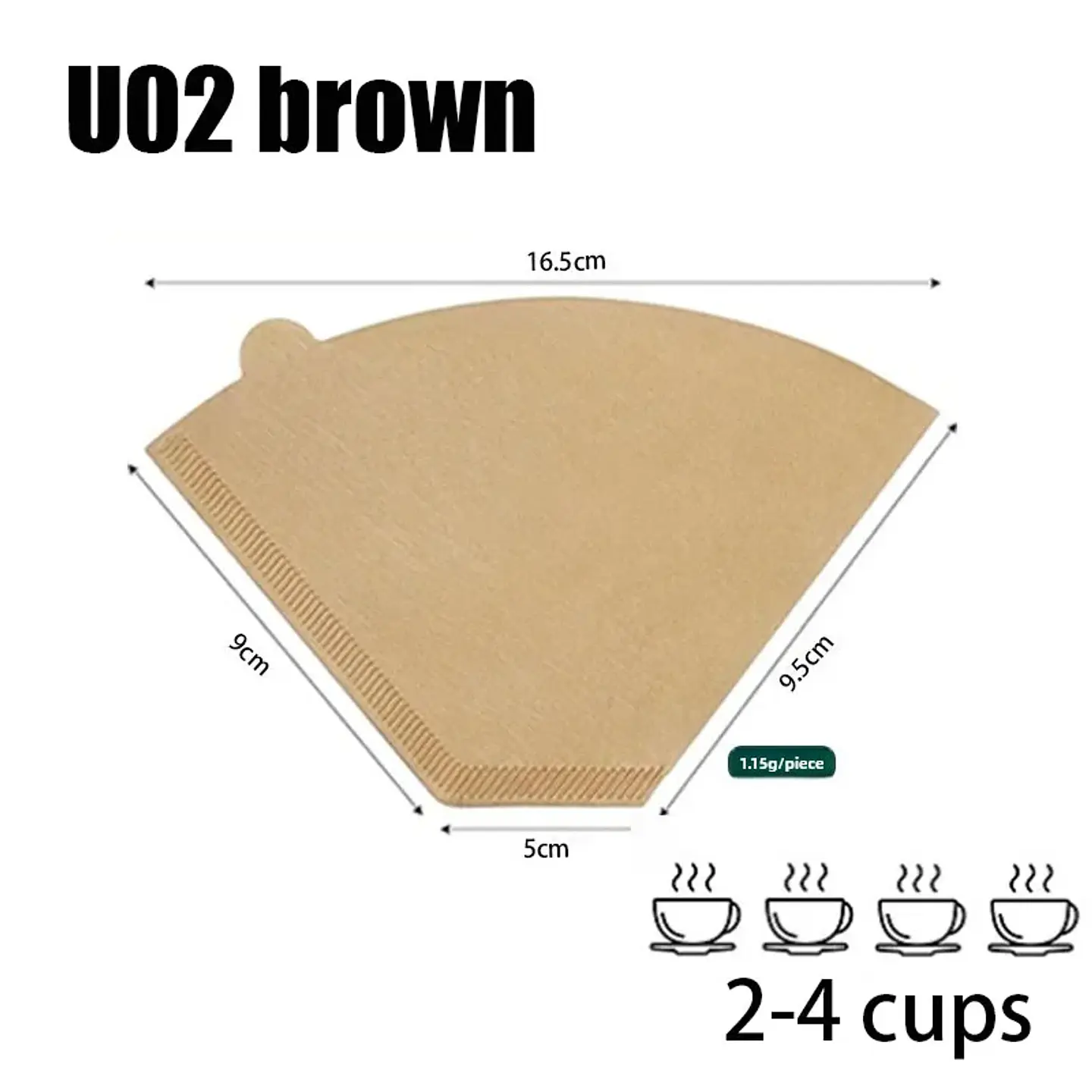 100 filtros de café desechables de papel natural para 1-4 tazas 20