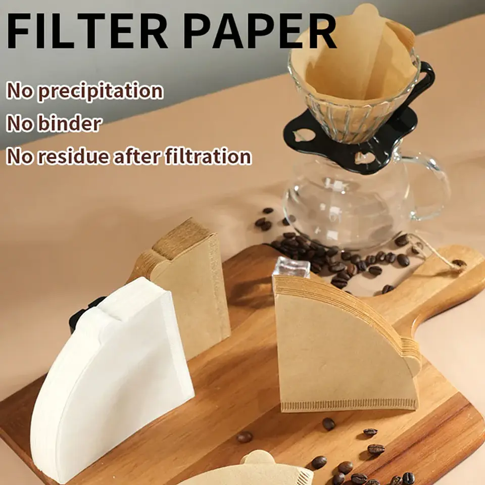 100 filtros de café desechables de papel natural para 1-4 tazas 21