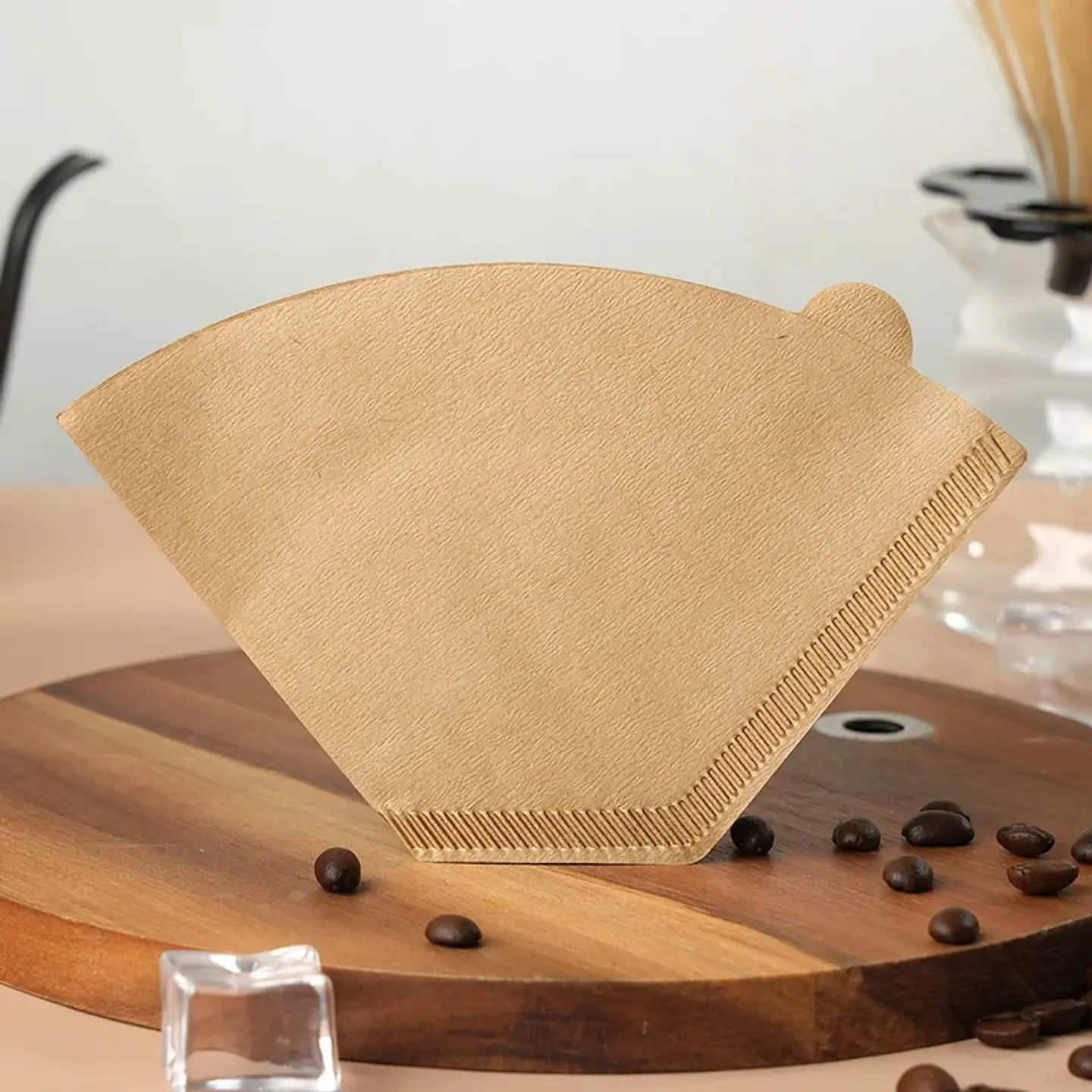 100 filtros de café desechables de papel natural para 1-4 tazas 24