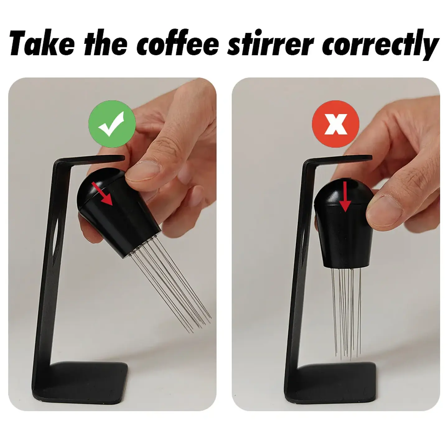 Aguja para remover café, agitador de polvo para espresso 11