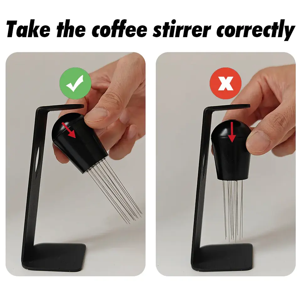 Aguja para remover café, agitador de polvo para espresso 11