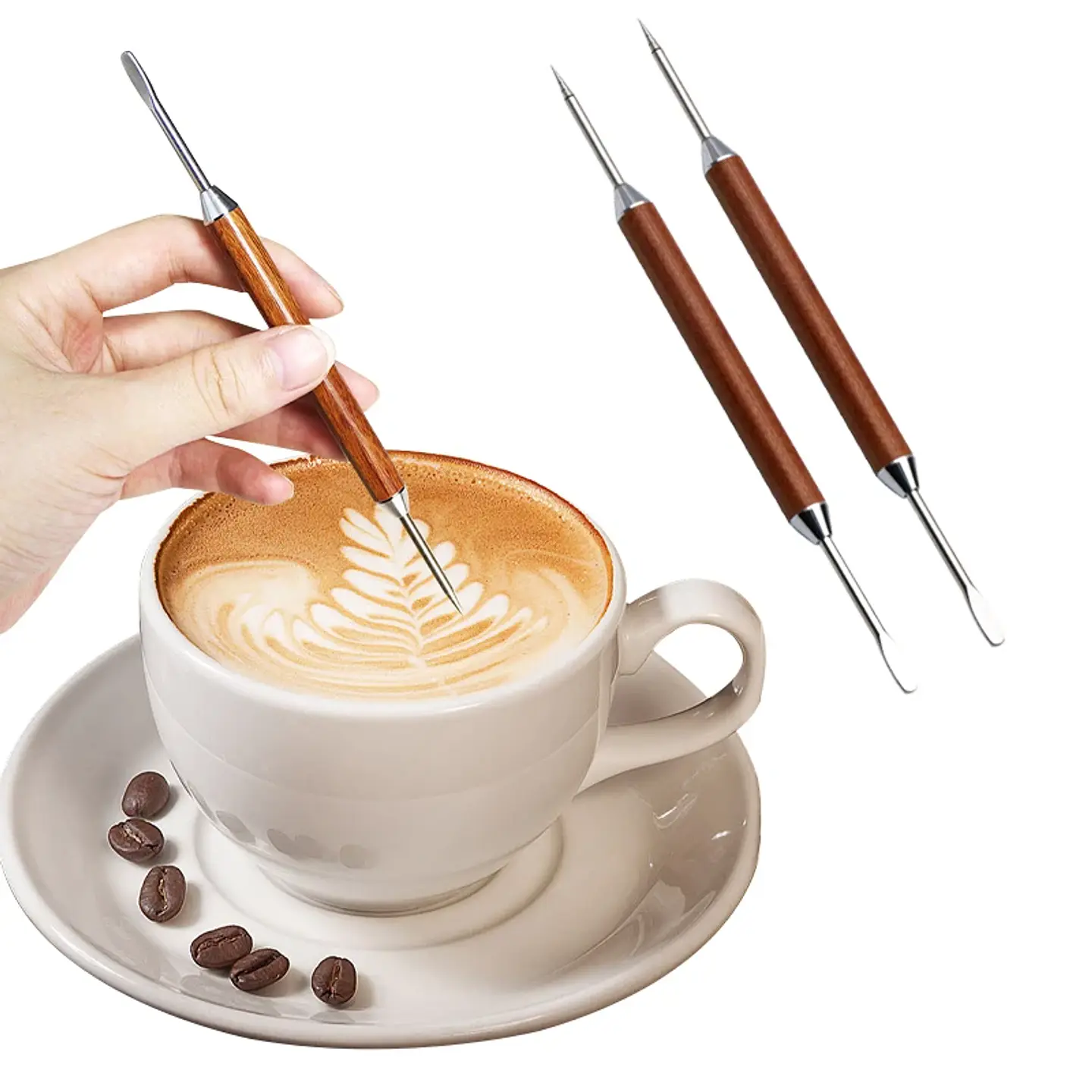 Bolígrafo de acero inoxidable para café latte 10
