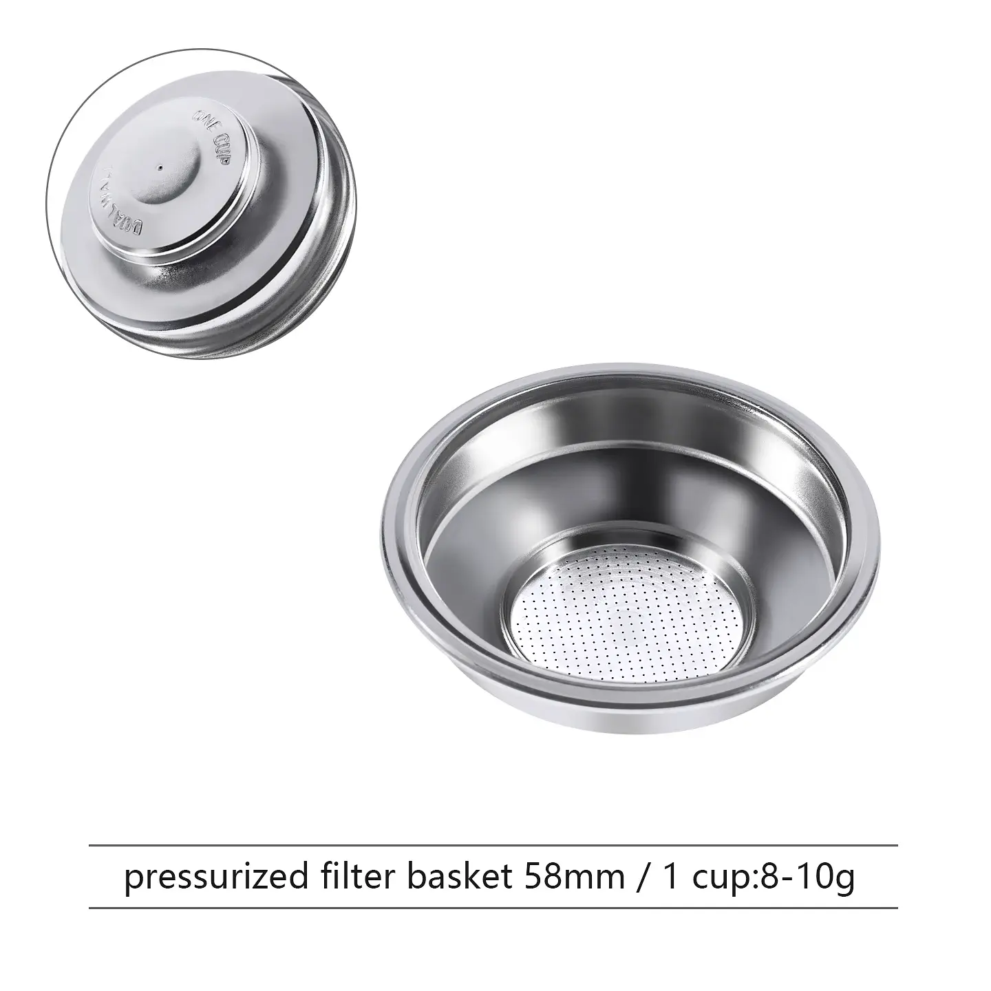 Cesta de filtro de café presurizada de 51 mm/54 mm/58 mm 7