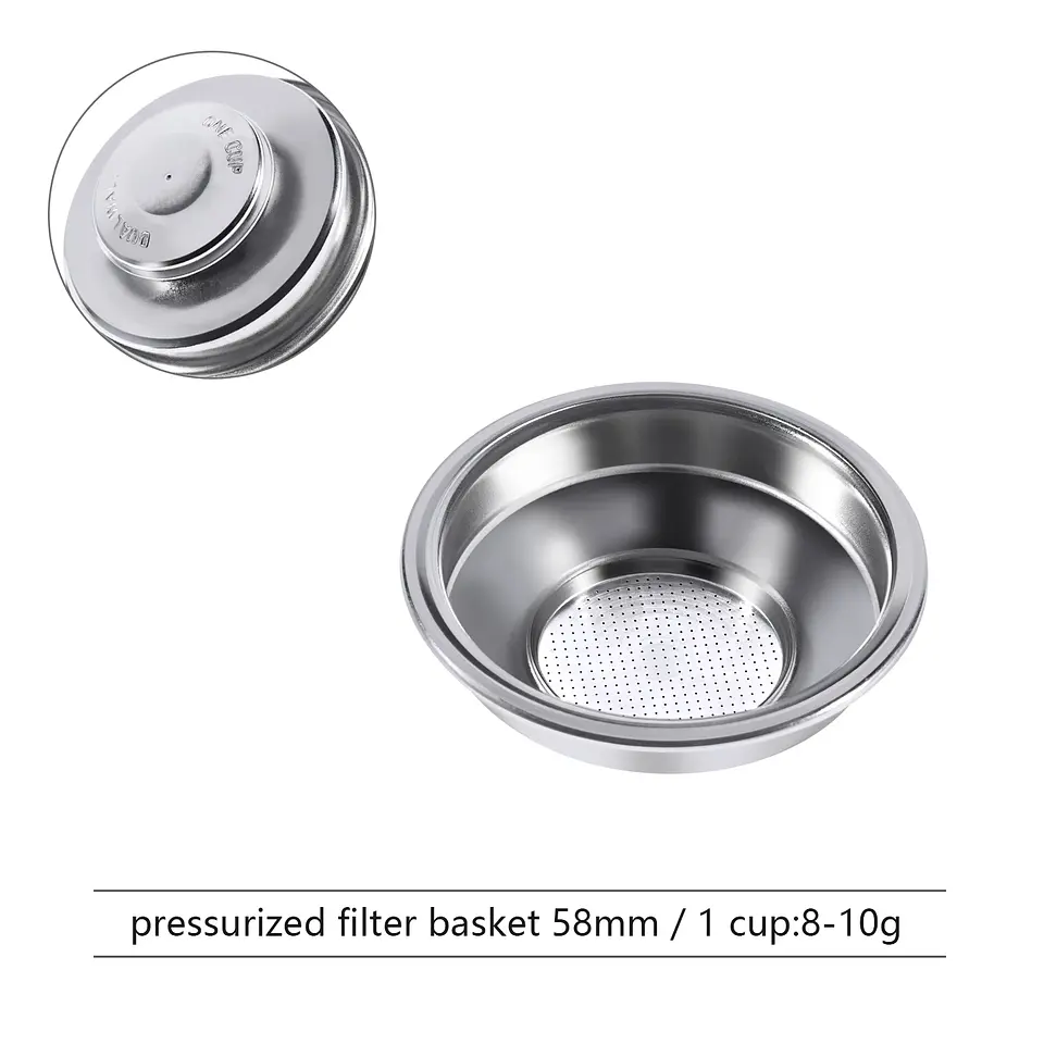 Cesta de filtro de café presurizada de 51 mm/54 mm/58 mm 7