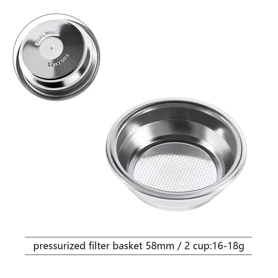 Cesta de filtro de café presurizada de 51 mm/54 mm/58 mm 8