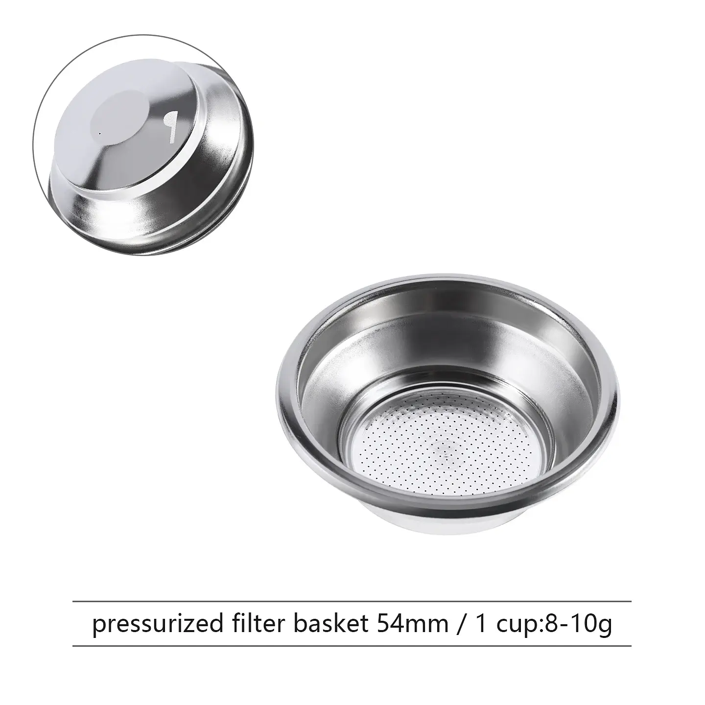 Cesta de filtro de café presurizada de 51 mm/54 mm/58 mm 9