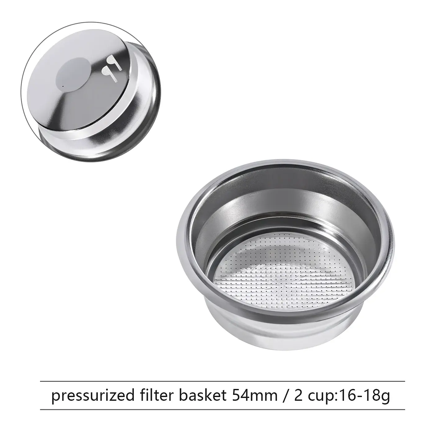 Cesta de filtro de café presurizada de 51 mm/54 mm/58 mm 10