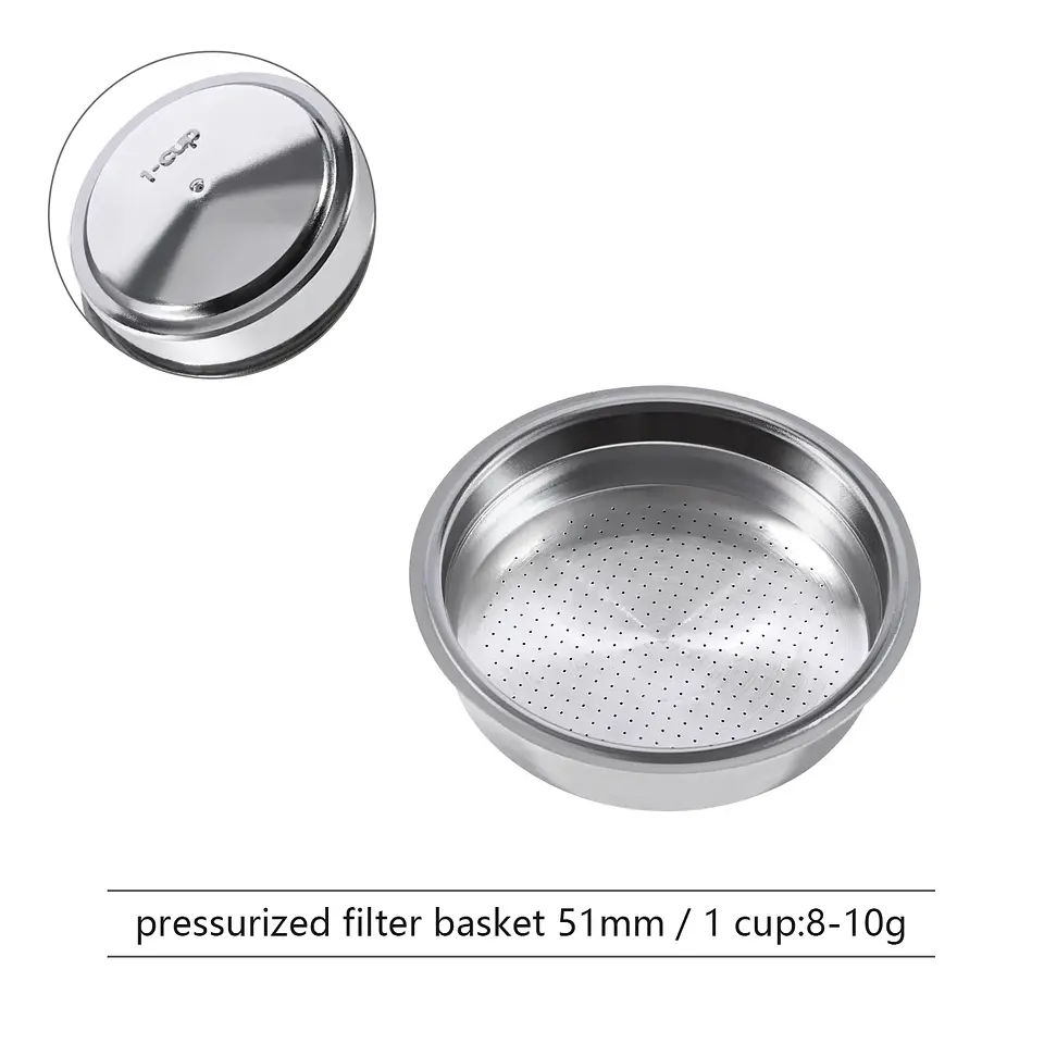 Cesta de filtro de café presurizada de 51 mm/54 mm/58 mm 12