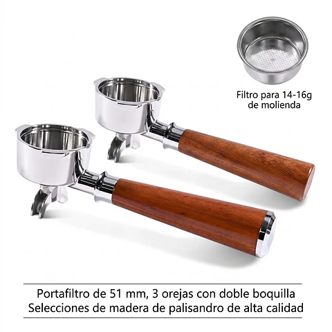 Portafiltro de café de doble boquilla de 51 mm para Homix H11
