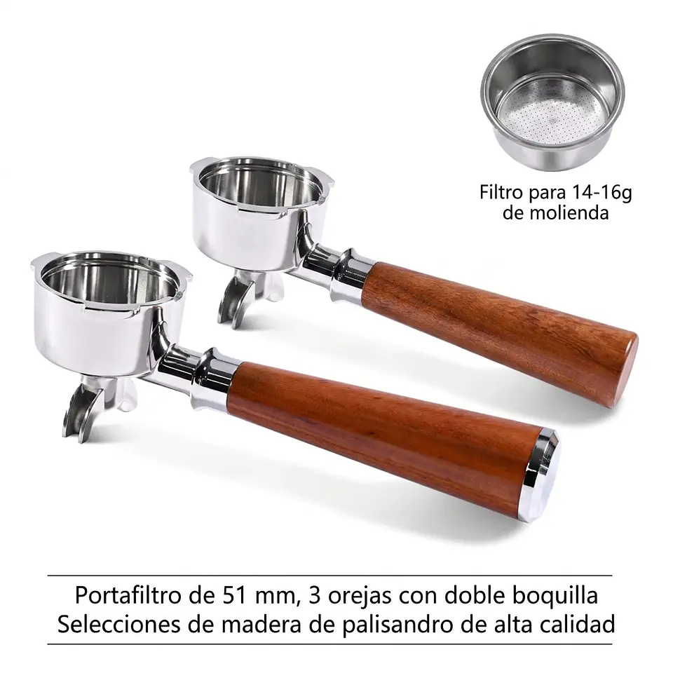Portafiltro de café de doble boquilla de 51 mm para Homix H11 1