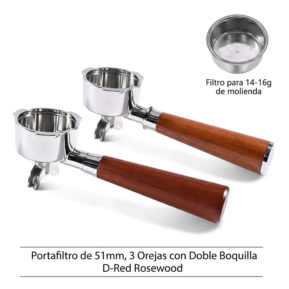 Portafiltro de café de doble boquilla de 51 mm para Homix H11 2
