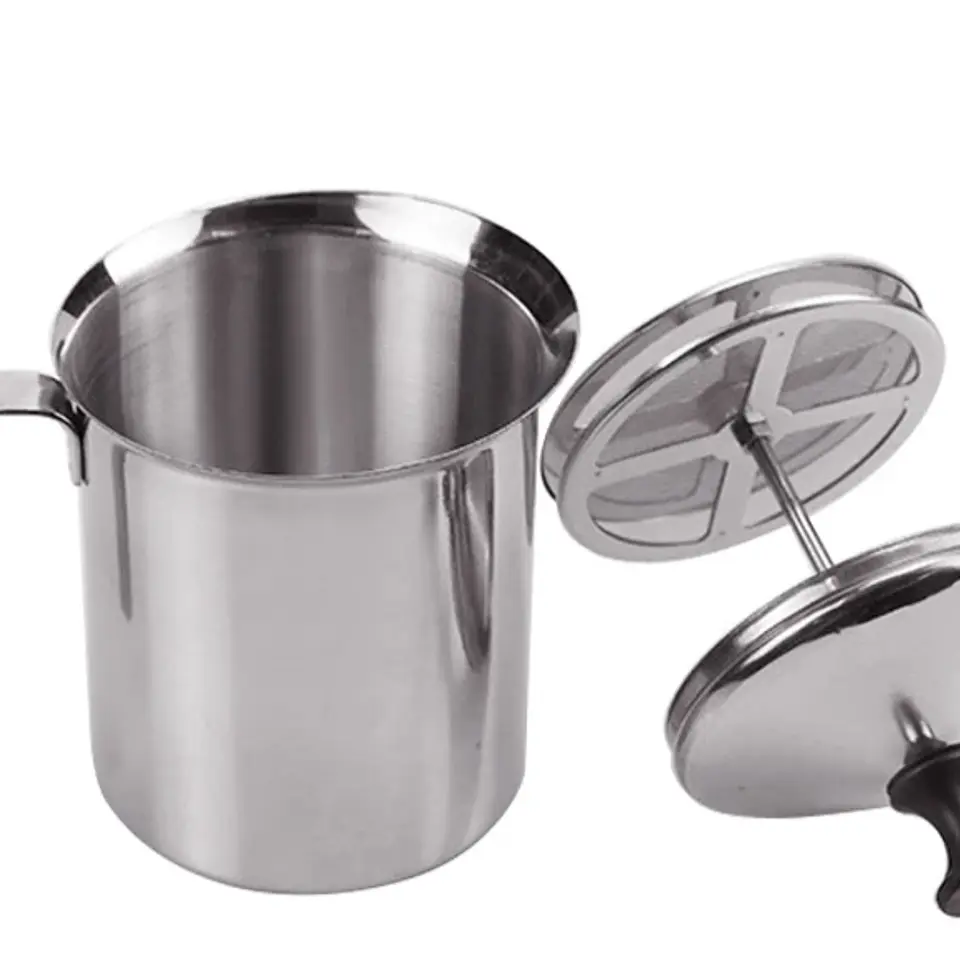 Espumador de leche de acero inoxidable de 400 ml, doble malla 1