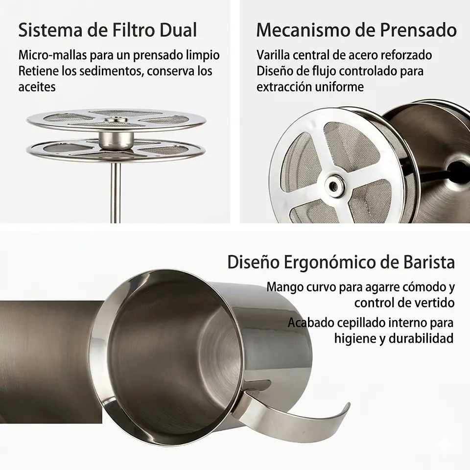 Espumador de leche de acero inoxidable de 400 ml, doble malla 9