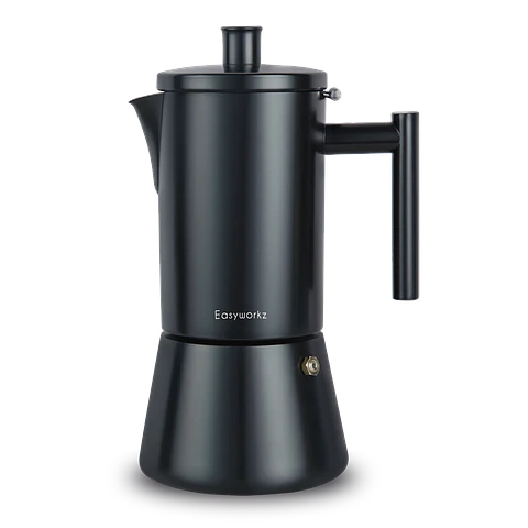 Cafetera Italiana Premium acero inoxidable y cromado 