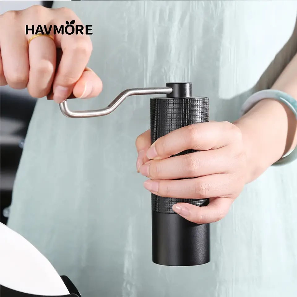 Professional Manual Coffee Grinder Upgrade All-metal Body  Anti-slip Design Portable Grinder Burr Inside 4