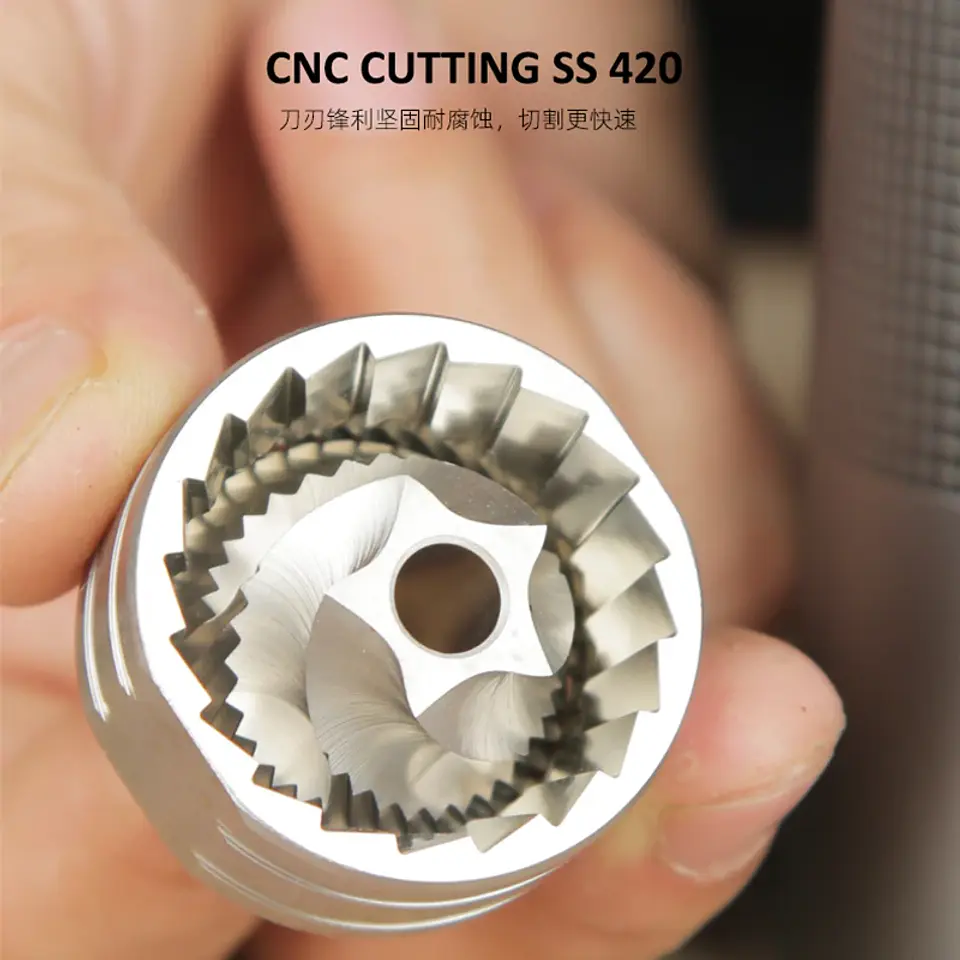 Professional Manual Coffee Grinder Upgrade All-metal Body  Anti-slip Design Portable Grinder Burr Inside 6
