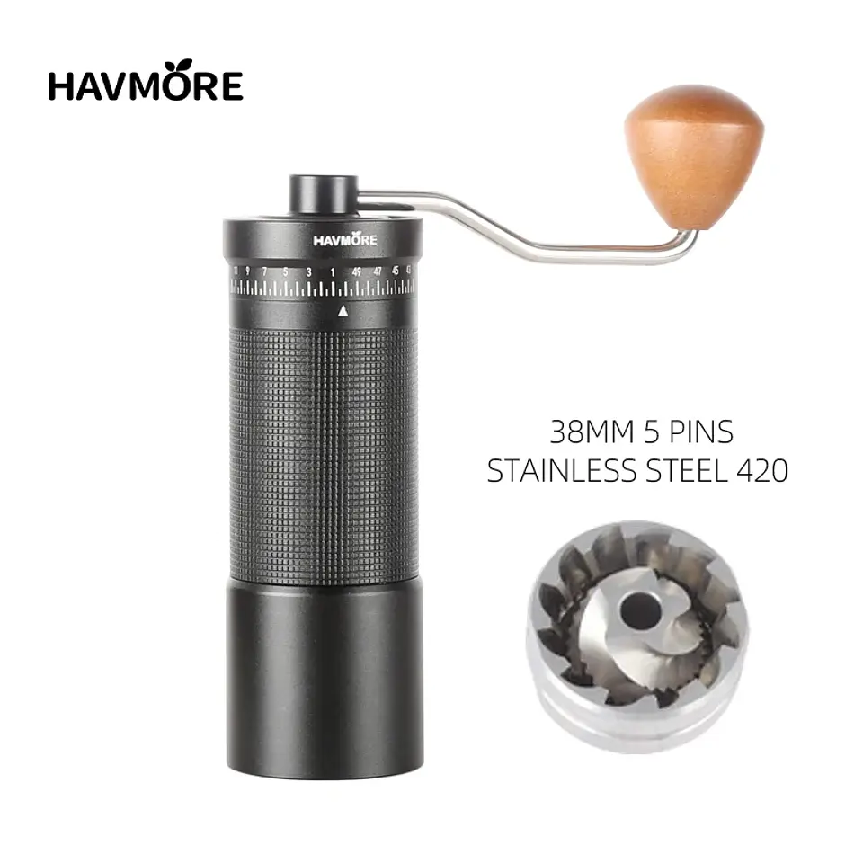 Professional Manual Coffee Grinder Upgrade All-metal Body  Anti-slip Design Portable Grinder Burr Inside 7