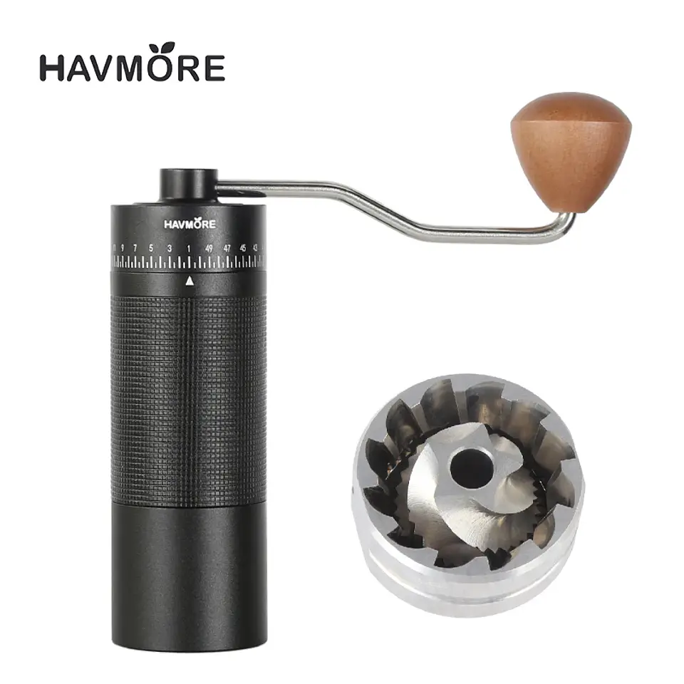 Professional Manual Coffee Grinder Upgrade All-metal Body  Anti-slip Design Portable Grinder Burr Inside 8
