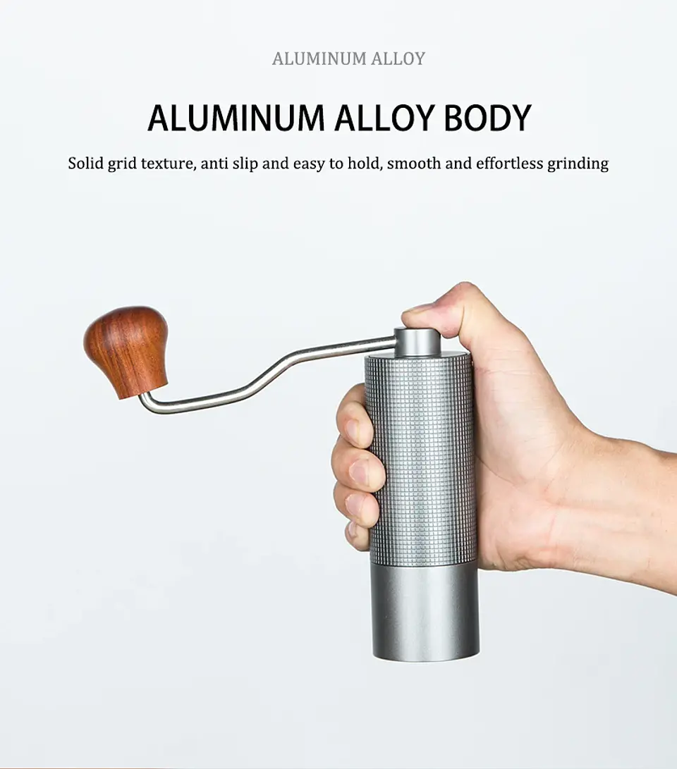 Professional Manual Coffee Grinder Upgrade All-metal Body  Anti-slip Design Portable Grinder Burr Inside 13