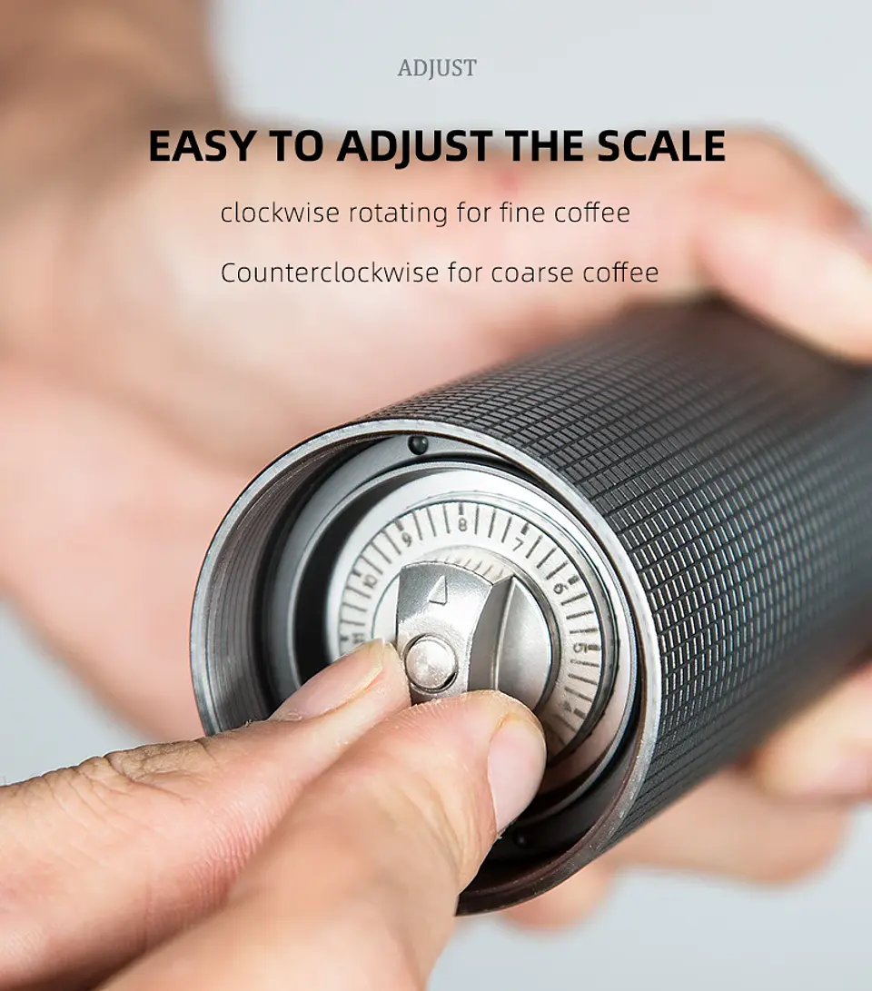 Professional Manual Coffee Grinder Upgrade All-metal Body  Anti-slip Design Portable Grinder Burr Inside 14